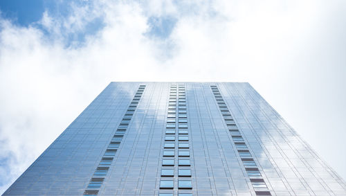 Low angle view of modern building against sky