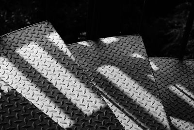 High angle view of paving stone on table