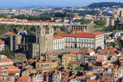 High angle shot of townscape