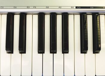 Close-up of piano keys