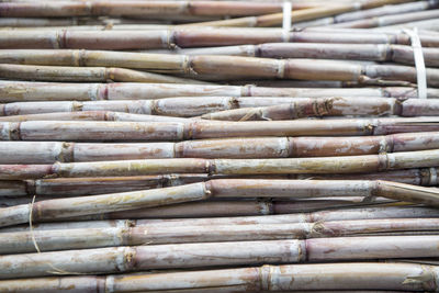 Full frame shot of bamboo stack