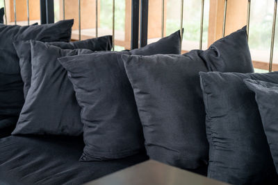 Cushions on sofa at home