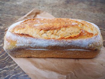 High angle view of bread on table