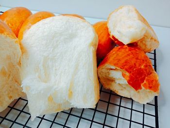 High angle view of bread on plate