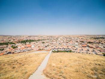 High angle view of townscape against sky