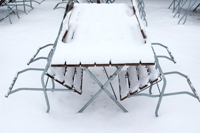 Snowed table and chairs