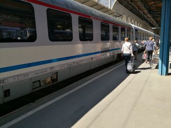 Train at railroad station platform