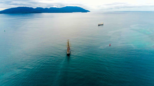 High angle view of sea against sky