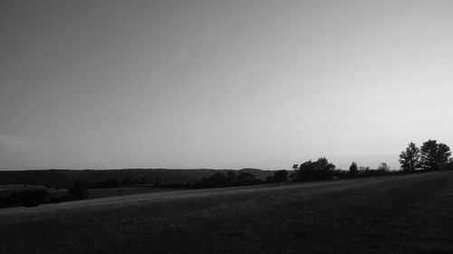 Scenic view of landscape against clear sky