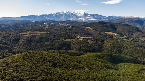 Scenic view of landscape and mountains