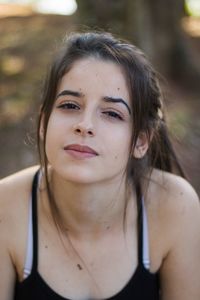 Close-up portrait of a young woman