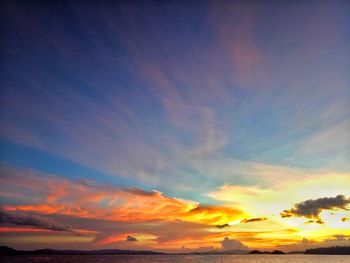 Scenic view of dramatic sky during sunset