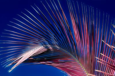 Low angle view of illuminated lights against sky at night