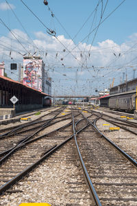 Railroad tracks against sky