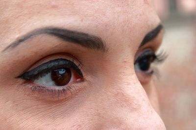 Cropped image of thoughtful woman eyes