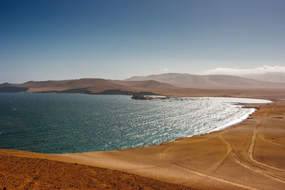 Scenic view of beach against sky