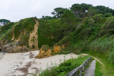 Scenic view of land against sky