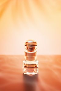 Close-up of drinking glass on table