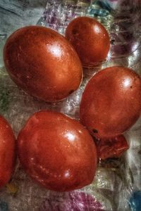 High angle view of eggs