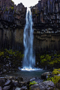 Scenic view of waterfall