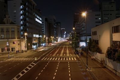 Illuminated city at night