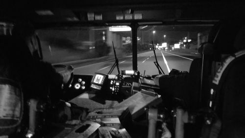 Train seen through train windshield