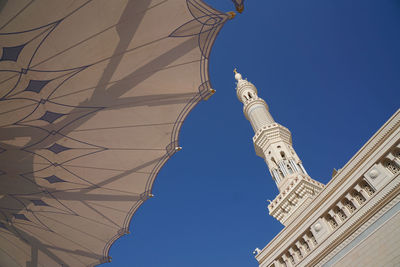 Low angle view of al-masjid an-nabawi against clear sky