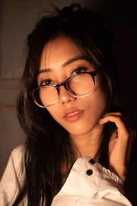 Close-up portrait of young woman