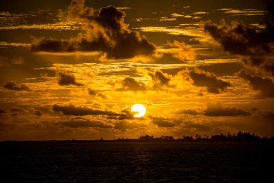 Scenic view of dramatic sky over sea