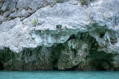 Rock formation in sea