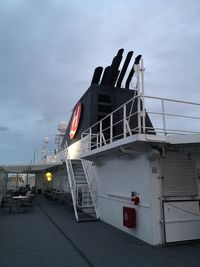 View of ship against sky at dusk