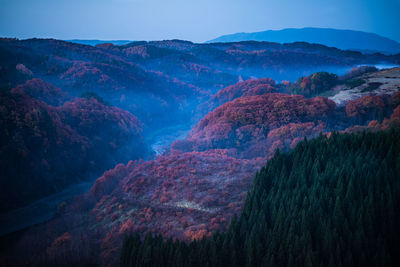 Scenic view of landscape against sky at night