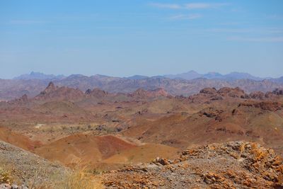 Scenic view of desert against sky