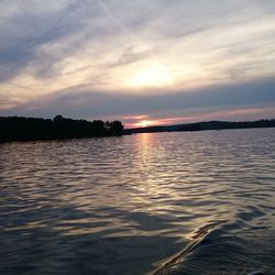 Scenic view of sunset over river