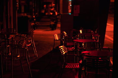 The coffee shop at night.