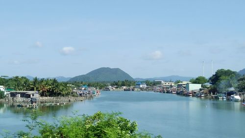 Panoramic shot of boats in marina