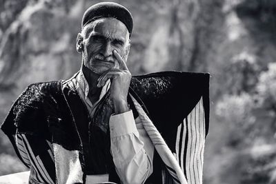 Portrait of thoughtful senior man