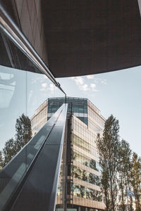 Low angle view of modern buildings against sky