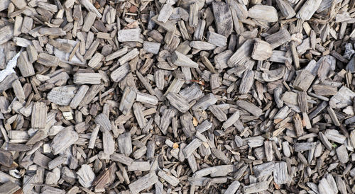 Close up of a pile of wood chips