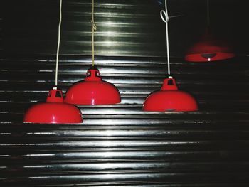Close-up of red hanging light