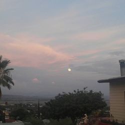 View of buildings at sunset