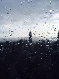 Full frame shot of wet glass window