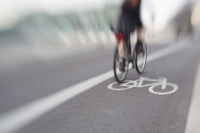 Blurred motion of bicycle
