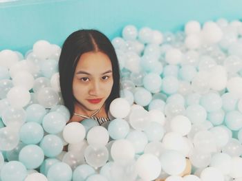 Portrait of a girl with balloons