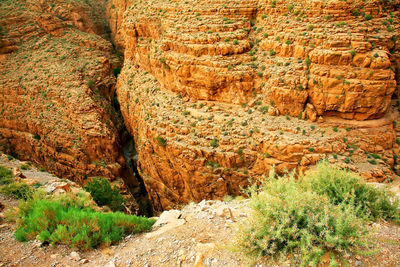 High angle view of rock formation