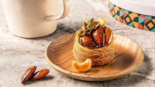 Close-up of food on table
