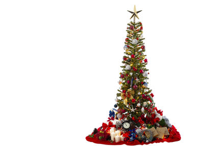 Christmas tree against white background