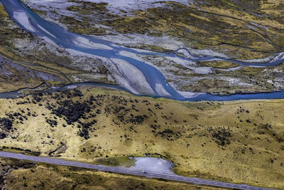 High angle view of land