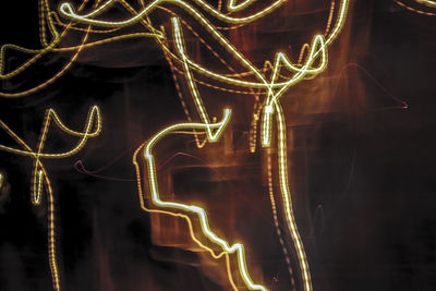 Close-up of illuminated light trails