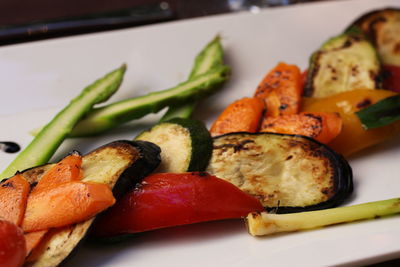 Close-up of meal served in plate